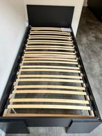 Bed en lattenbodem, Huis en Inrichting, Slaapkamer | Bedden, Ophalen, 90 cm, Eenpersoons, Zwart