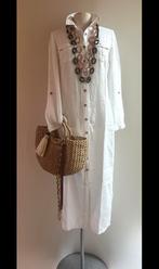 Scapa 36/38 midi maxi linnen jurk blouse wit, Wit, Ophalen of Verzenden, Zo goed als nieuw, Maat 36 (S)