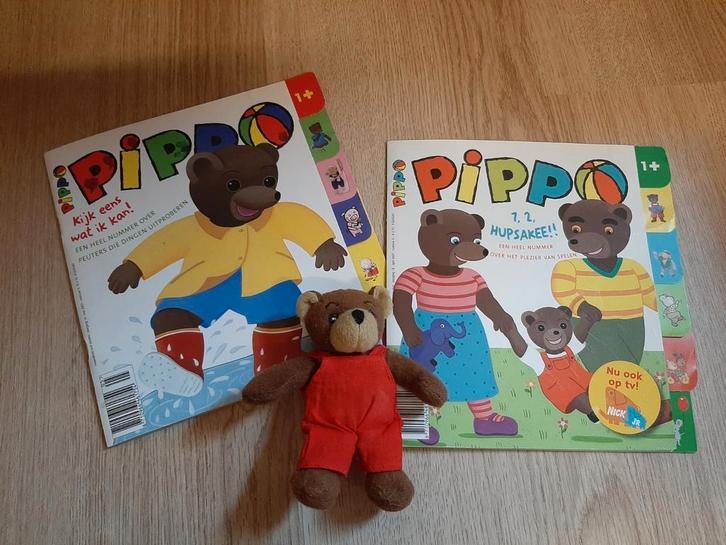 Beertje bruin knuffeltje + 2 pippo boekjes, Kinderen en Baby's, Speelgoed | Knuffels en Pluche, Ophalen of Verzenden