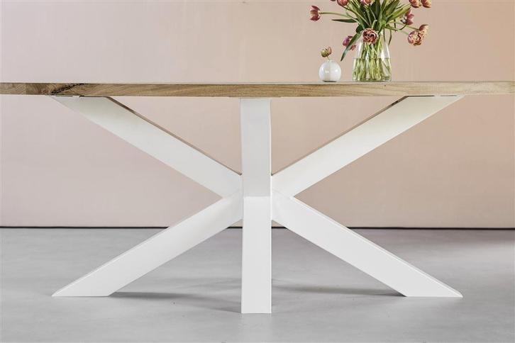 eettafel eiken bladen boomstam ovaal rond, Huis en Inrichting, Tafels | Salontafels, Nieuw, Minder dan 50 cm, 100 tot 150 cm, 200 cm of meer
