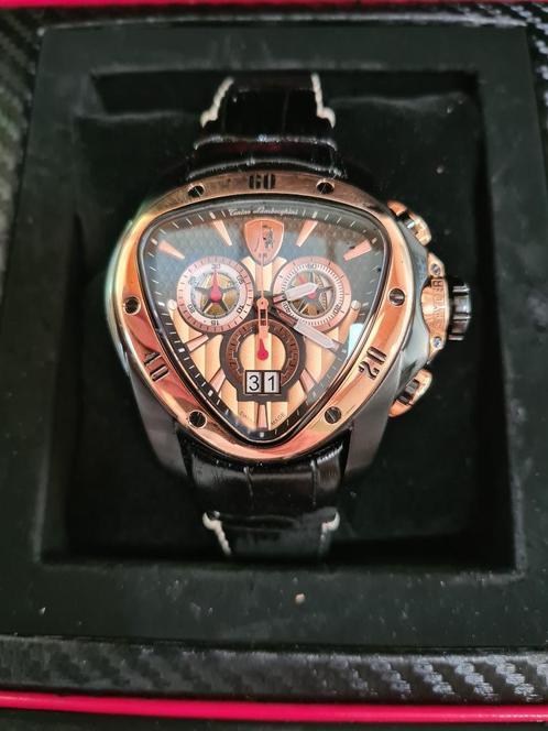Tonino Lamborghini Spyder 1121 Black / Gold 53mm New Old Sto, Sieraden, Tassen en Uiterlijk, Horloges | Heren, Nieuw, Polshorloge