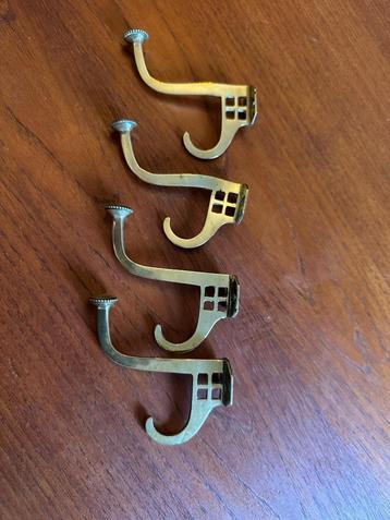 Retro messing kapstokhaken – set van 4 beschikbaar voor biedingen