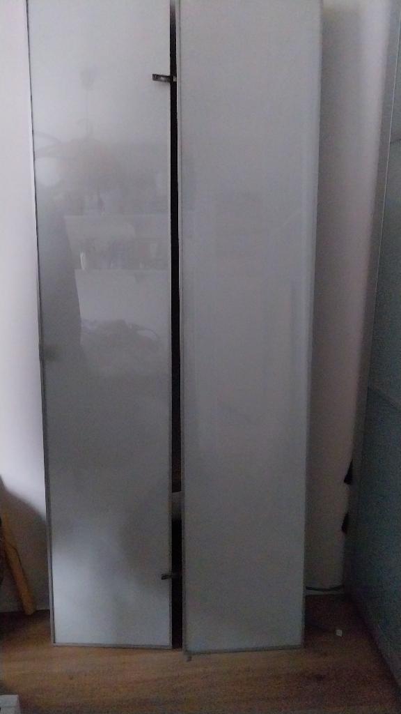 Deuren IKEA Billy, aluminium frame met glasplaaat. Set van 2, Huis en Inrichting, Kasten | Boekenkasten, Zo goed als nieuw, Minder dan 50 cm