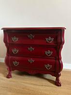 Mooi antiek vintage rood buikkastje / ladekast, Huis en Inrichting, Ophalen, Gebruikt, 50 tot 100 cm, 3 of 4 laden