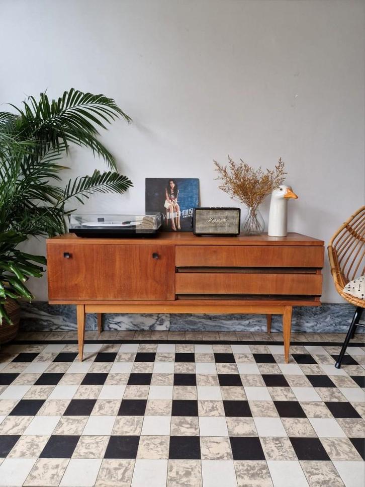 Vintage midcentury dressoir | platenspeler meubel | kast, Huis en Inrichting, Kasten | Televisiemeubels, Gebruikt, Minder dan 100 cm