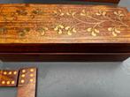 Luxe Houten Domino Set met Goudkleurige Opdruk, Ophalen of Verzenden