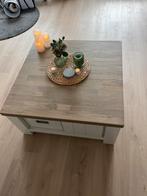 Eiken Salontafel 90x90 met Lades, Gebruikt, Minder dan 50 cm, Eikenhout, Vierkant