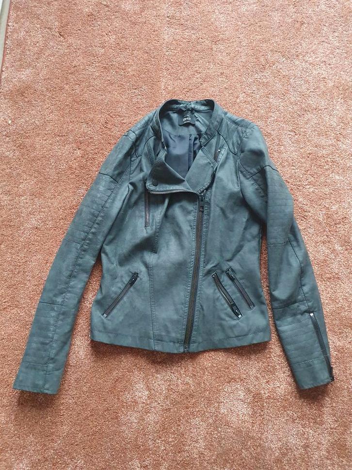 Only Biker Jas - Maat S, Kleding | Dames, Jasjes, Kostuums en Pakken, Gedragen, Jasje, Maat 36 (S), Zwart, Ophalen of Verzenden