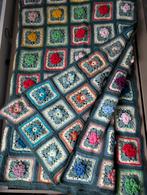 Handgemaakte gehaakte plaid met bloemenmotief 180 x 230 cm, Ophalen of Verzenden