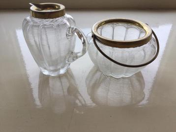 Draadglas suiker/melkkannetje vintage. beschikbaar voor biedingen