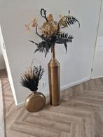 2 vazen goud/ brons, Huis en Inrichting, Woonaccessoires | Vazen, Ophalen, Overige materialen, Overige kleuren, Zo goed als nieuw