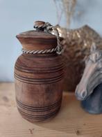 Stoere Sober Houten Pot met Deksel, Huis en Inrichting, Woonaccessoires | Overige, Ophalen of Verzenden, Doefke, Doefke, Nieuw