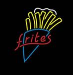 Frites of Frituur neon licht reclame decoratie neons, Verzamelen, Neon, Verzenden, Lichtbak of (neon) lamp, Nieuw