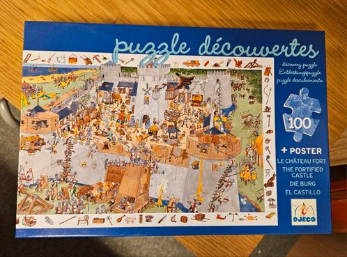 Djeco ontdekkingspuzzels met poster, Kinderen en Baby's, Speelgoed | Kinderpuzzels, Zo goed als nieuw, Meer dan 50 stukjes, Ophalen of Verzenden
