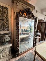 Antieke grote houten spiegel oude franse, Antiek en Kunst, Ophalen of Verzenden, Rechthoekig, 100 tot 150 cm, 200 cm of meer