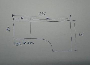 Ikea hoek bureau 160x120x80 of 220x120x80 - galant buro - afbeelding 19