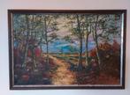 Olieverf: bospad, gesigneerd door Ensing. 97,5x67,5 cm, Ophalen
