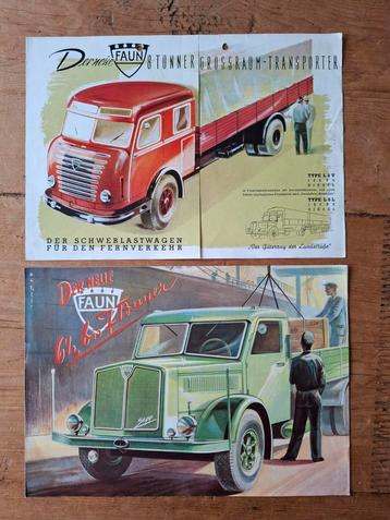 2 x Faun vrachtwagen folders  beschikbaar voor biedingen