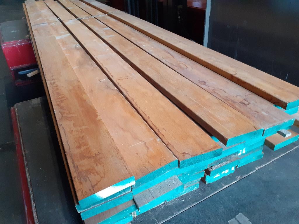 Partij 26.50m2 hardhout vlonderplanken 28x127x3650mm 55 st., Ophalen of Verzenden, 250 cm of meer, Planken, Hardhout