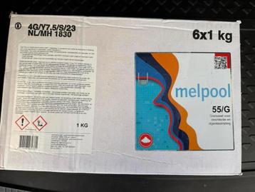 Doos Melpool Chloor 55/G Granulaat – 6x1 kg NIEUW – 07-2028 beschikbaar voor biedingen