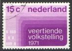 Nederland NVPH nr 984 gestempeld Volkstelling 1971, Postzegels en Munten, Postzegels | Nederland, Verzenden, Na 1940, Gestempeld