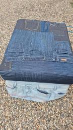 Poef bekleed met diesel jeans, Verzamelen, Retro, Ophalen of Verzenden