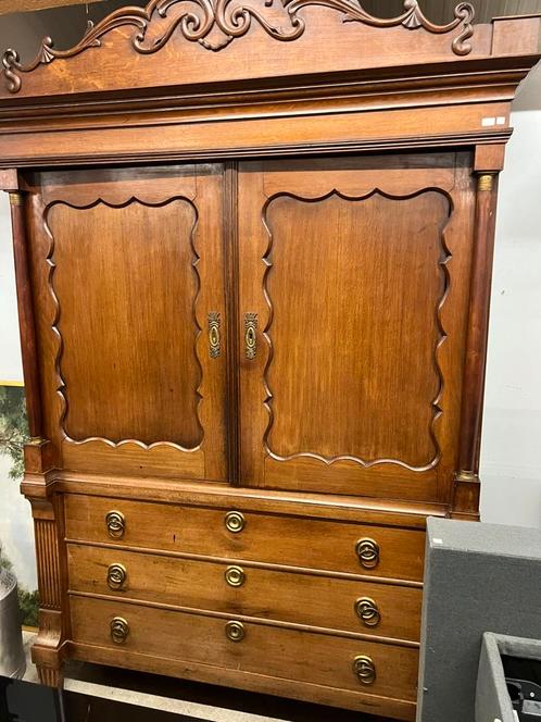 Antiek eiken kabinet kast, Antiek en Kunst, Antiek | Spiegels, Ophalen
