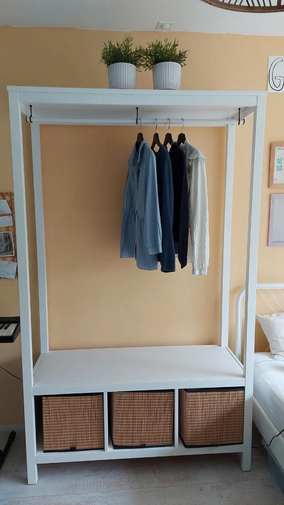 Ikea Hemnes Open kledingkast/Kapstok Wit, Huis en Inrichting, Kasten | Kledingkasten, Gebruikt, 150 tot 200 cm, 100 tot 150 cm