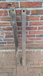 Antieke schuifraamgewichten (ca 100 jr) + marmeren plaatje, Ophalen of Verzenden, Gebruikt, Metaal, Raamkozijn