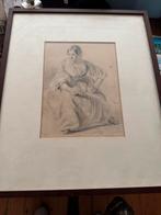 Mooie ( bijna) antieke ingelijste tekening, Antiek en Kunst, Kunst | Tekeningen en Foto's, Ophalen of Verzenden