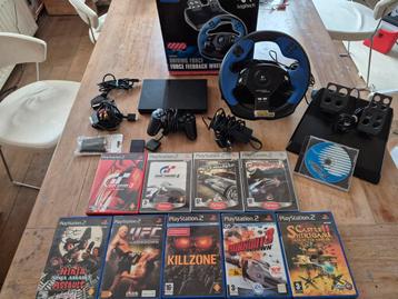 PS2 met Games, Stuur en Accessoires! beschikbaar voor biedingen