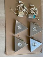 4 RVS Onderbouw Spots, Gebruikt, Minder dan 30 watt, Halogeen (gloei)lamp, Overige fittingen