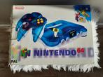 Nintendo 64 clear blue in doos met inlay, super mario bros!, Spelcomputers en Games, Spelcomputers | Nintendo 64, Ophalen of Verzenden