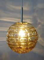 Vintage Doria Leuchten Globe vintage hanglamp XXL Murano, Ophalen of Verzenden, Gebruikt, Vintage Murano amber design retro Doria hanglamp globe