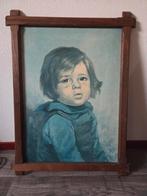 Olieverfschilderij van huilend kind, 60x78 cm, Antiek en Kunst, Ophalen