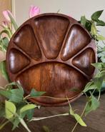 Vintage Teakhouten Snacktray – Borrelbord 30cm! 70’s Design, Ophalen of Verzenden, Zo goed als nieuw, Rond, Hout
