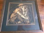 Litho - Jan Toorop - De Mijnwerker -Gesigneerd ( S.Lankhorst, Ophalen of Verzenden