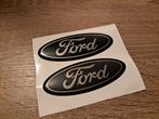 Ford Logo Stickers - Zwart/Zilver - Set van 2 Gel badge, Ophalen of Verzenden