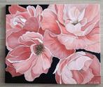 Nieuw handgeschilderd rozen schilderij / 60/50cm, Ophalen of Verzenden