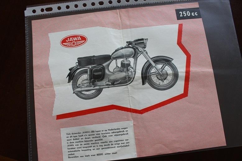 JAWA 250 cc  motorfiets verkoop folder flyer Beers uitgave, Motoren, Handleidingen en Instructieboekjes, Overige merken, Ophalen of Verzenden