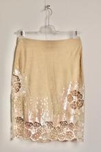 VALENTINO!  Haute couture rok suède pailletten 36 Wpr € 4000, Verzenden, Beige, Nieuw, Maat 36 (S)