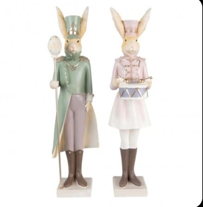 Set haasjes clayre en eef 11 x 10 x 43 cm, Diversen, Pasen, Ophalen of Verzenden