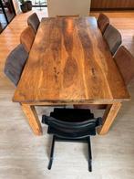 Indonesische Hardhouten Eettafel, Huis en Inrichting, Tafels | Eettafels, Ophalen, Gebruikt, 100 tot 150 cm, Vijf personen of meer