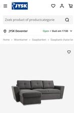 Grijze slaapbank met chaise longue - Vejlby, Tweepersoons, Ophalen of Verzenden, Zo goed als nieuw, Overige maten