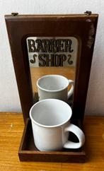 Vintage Barber shop scheerset met spiegel en tas, Antiek en Kunst, Ophalen of Verzenden, Rechthoekig, Minder dan 50 cm, Minder dan 100 cm