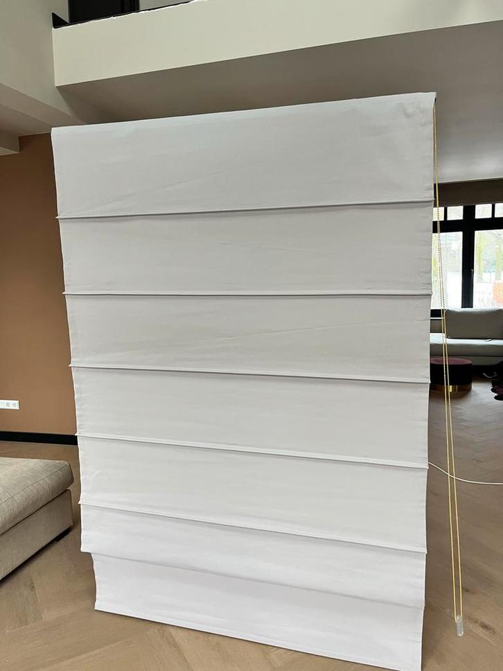 3 Vouwgordijnen Beige/Greige - 205cm Hoog, Huis en Inrichting, Stoffering | Gordijnen en Lamellen, Gebruikt, 200 cm of meer, 100 tot 150 cm