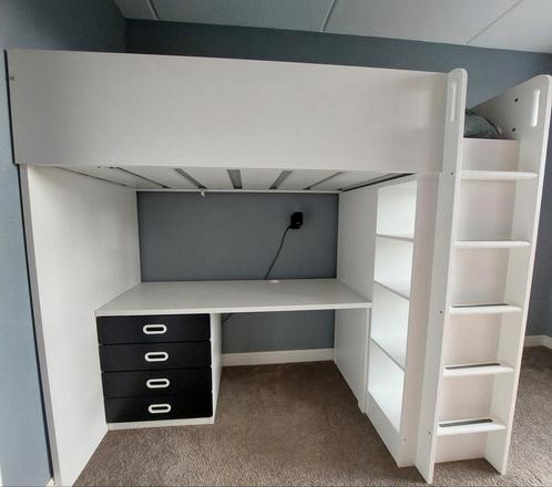 Ikea Stuva hoogslaper, bureau, kasten, combinatie, Huis en Inrichting, Slaapkamer | Stapelbedden en Hoogslapers, Gebruikt, Hoogslaper