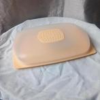 Tupperware platte kaasdoos, Ophalen of Verzenden, Zo goed als nieuw, Geel, Bus of Trommel