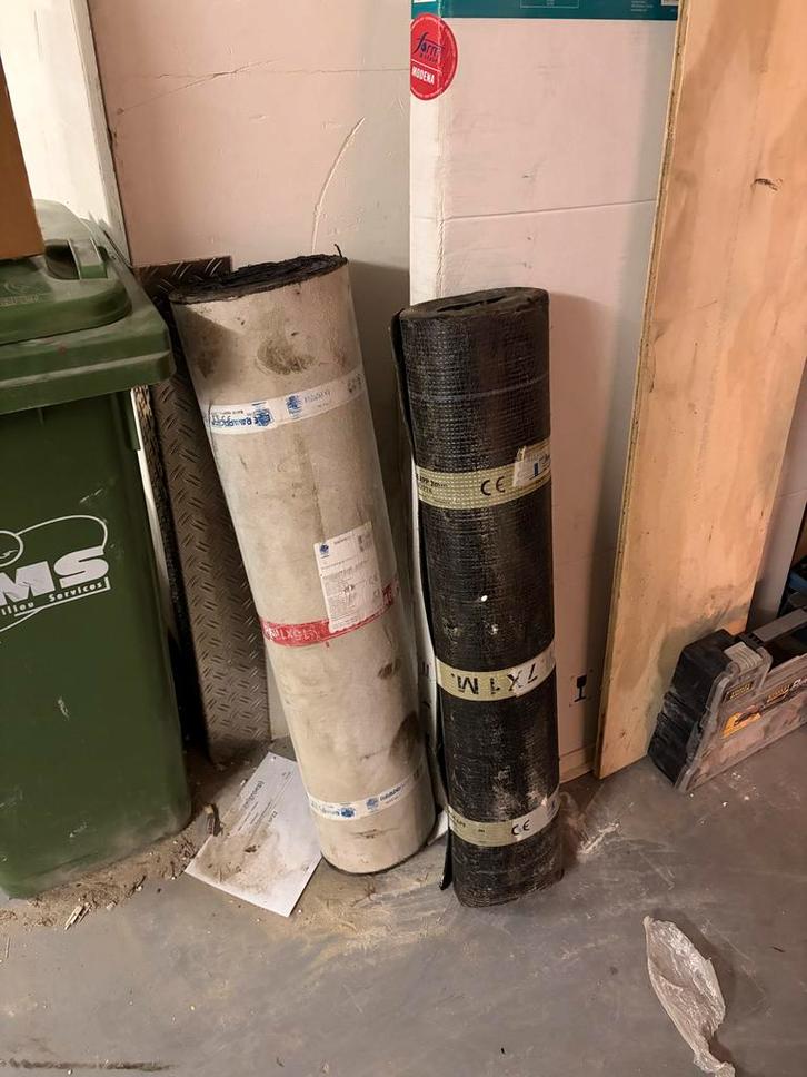 Dakleer rollen - Verschillende types, Doe-het-zelf en Verbouw, Dakpannen en Dakbedekking, Gebruikt, Dakleer, Overige materialen