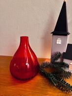 rood glazen generfde vaas, Antiek en Kunst, Ophalen of Verzenden